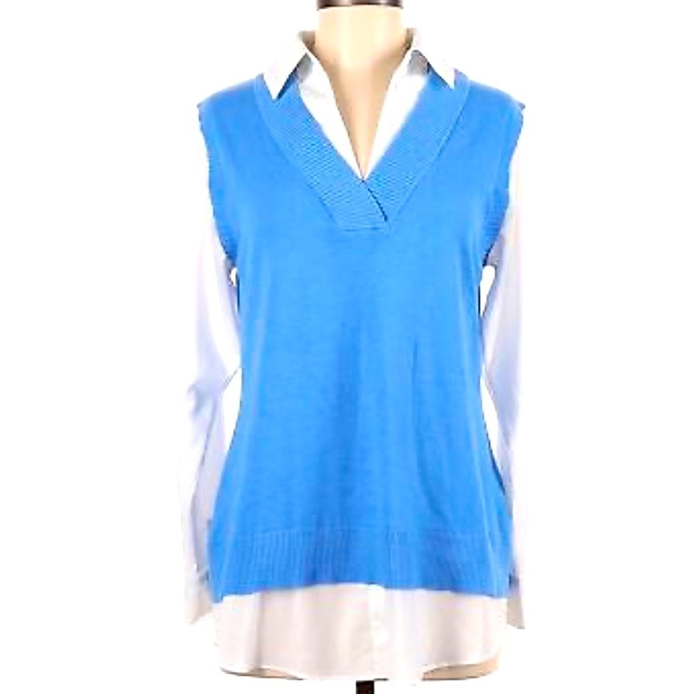 Vila Milano Women Blue Pullover Sweater Size L